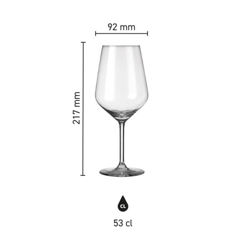 Infographic met glasafmetingen van het Carre wijnglas 53 cl., inclusief hoogte en inhoud. Infographic met glasafmetingen van het Carre wijnglas 53 cl., inclusief hoogte en inhoud.
