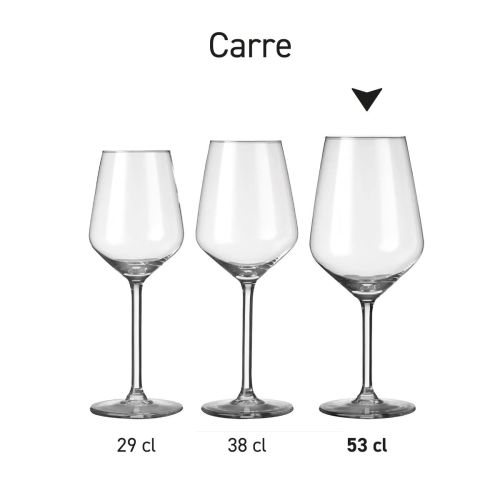 Overzichtsbeeld van Carre wijnglazen als serie gepresenteerd. Overzichtsbeeld van Carre wijnglazen als serie gepresenteerd.