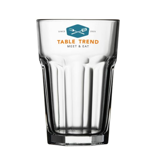 Casablanca Ice Tea glas 41,5 cl. bedrukt met meerkleurig TableTrend-logo aan de voorkant. Casablanca Ice Tea glas 41,5 cl. bedrukt met meerkleurig TableTrend-logo aan de voorkant.