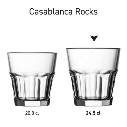 Series Casablanca Rocks glasses 24.5 and 20.8 cl. Presented as a series.