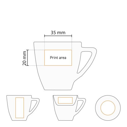 Series Classic Espresso cups 7 cl. in white porcelain, presented in uniform set.