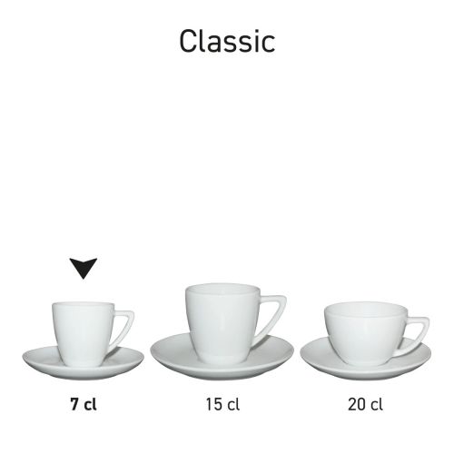Overzicht van meerdere Classic Espresso sets wit als uniforme porseleinen SET gepresenteerd. Overzicht van meerdere Classic Espresso sets wit als uniforme porseleinen SET gepresenteerd.