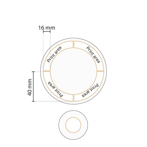 Technische werktekening toont het drukgebied op het porseleinen Hotel coupebord van 17 cm. Technische werktekening toont het drukgebied op het porseleinen Hotel coupebord van 17 cm.