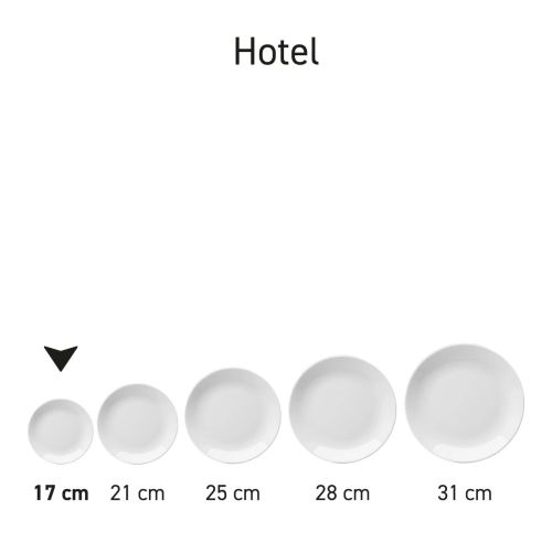Coupebord Hotel wit 17 cm bedrukken