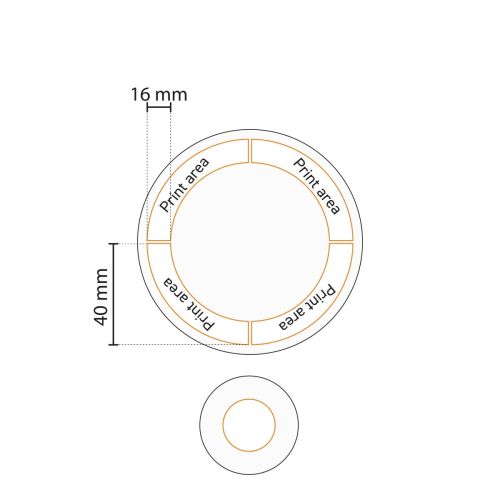 Printing area on porcelain cut board Hotel 21 cm shown in technical working drawing. Printing area on porcelain cut board Hotel 21 cm shown in technical working drawing.