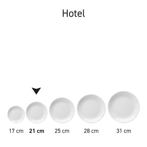 Coupebord Hotel wit 21 cm bedrukken
