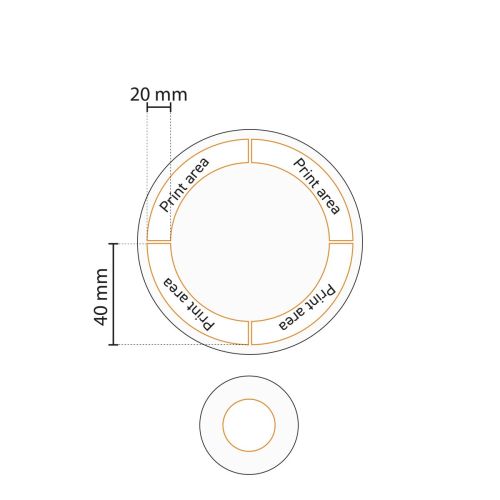 Gedetailleerde werktekening van drukgebied op Hotel coupebord porselein 25 cm in wit. Gedetailleerde werktekening van drukgebied op Hotel coupebord porselein 25 cm in wit.