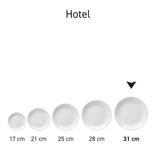 Coupebord Hotel wit 31 cm bedrukken