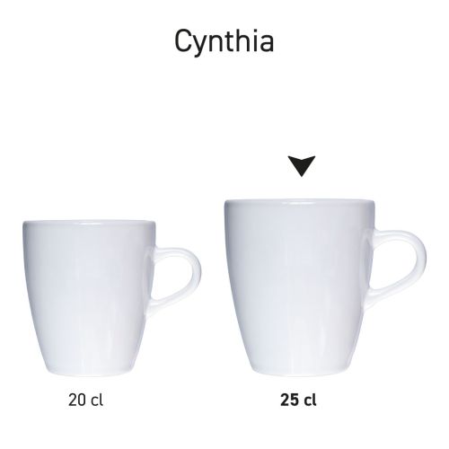 Cynthia mok wit 25 cl. bedrukken
