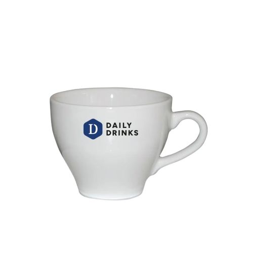 Porcelain Dom Coffee cup 15 cl. with multi-coloured DailyDrinks logo visible on the front. Porcelain Dom Coffee cup 15 cl. with multi-coloured DailyDrinks logo visible on the front.