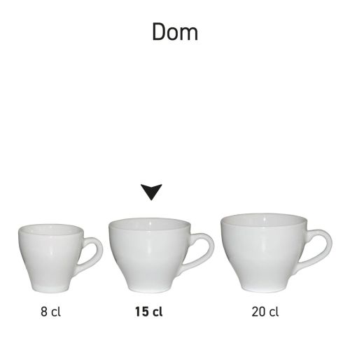 Overview of several Dom Coffee cups presented as a uniform series in porcelain. Overview of several Dom Coffee cups presented as a uniform series in porcelain.