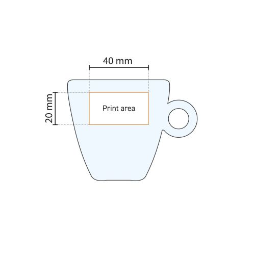 Detailed working drawing shows the printing area for printing on the Easy Bar glass. Detailed working drawing shows the printing area for printing on the Easy Bar glass.