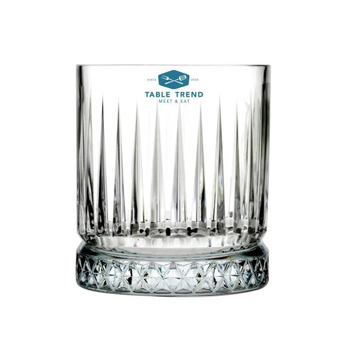 Whiskyglas 35,5 cl. met blauw TableTrend-opdruk op de voorkant. Whiskyglas 35,5 cl. met blauw TableTrend-opdruk op de voorkant.