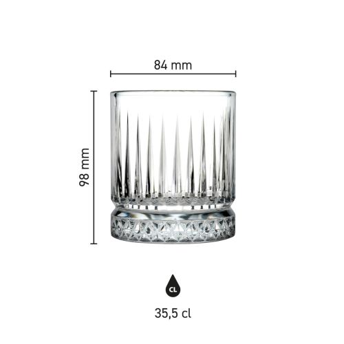 Infographic met technische afmetingen van het Elysia Whisky glas 35,5 cl. Infographic met technische afmetingen van het Elysia Whisky glas 35,5 cl.