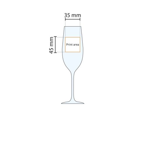 Infographic toont hoogte en glasinhoud van Esprit champagneflute 21 cl. Infographic toont hoogte en glasinhoud van Esprit champagneflute 21 cl.