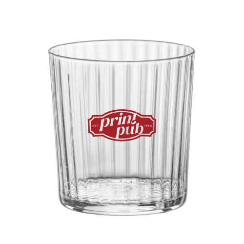 Tumblerglas 35,5 cl met éénkleurig PrintPub-logo op het vooraanzicht gedrukt. Tumblerglas 35,5 cl met éénkleurig PrintPub-logo op het vooraanzicht gedrukt.