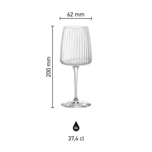 Infographic shows the dimensions of the Exclusiva Wine Glass 37.4 cl glass. Infographic shows the dimensions of the Exclusiva Wine Glass 37.4 cl glass.