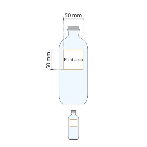 Fles Iconic 0,54 liter (incl. zilveren dop) bedrukken Fles Iconic 0,54 liter (incl. zilveren dop) bedrukken