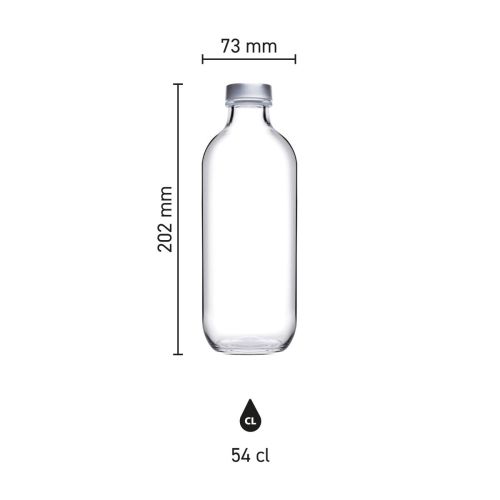 Fles Iconic 0,54 liter (incl. zilveren dop) bedrukken Fles Iconic 0,54 liter (incl. zilveren dop) bedrukken