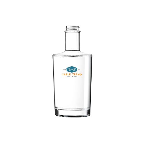 Fles Neos 0,35 liter van glas met meerkleurig TableTrend-logo op het vooraanzicht. Fles Neos 0,35 liter van glas met meerkleurig TableTrend-logo op het vooraanzicht.