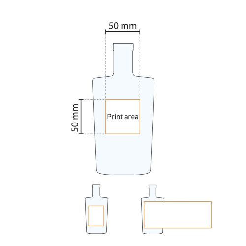 Technical working drawing with pressure area of the Bottle Neos 0.5 litre glass. Technical working drawing with pressure area of the Bottle Neos 0.5 litre glass.