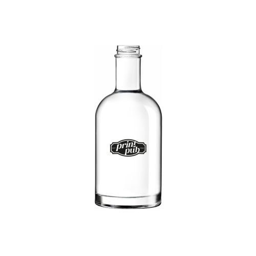 Glass bottle Oslo 0.35 litres in straight front view with blue cap or logo. Glass bottle Oslo 0.35 litres in straight front view with blue cap or logo.