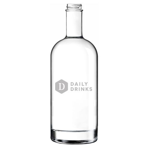 Engraving of DailyDrinks logo visible on front view glass bottle Oslo 1.0 litre. Engraving of DailyDrinks logo visible on front view glass bottle Oslo 1.0 litre.
