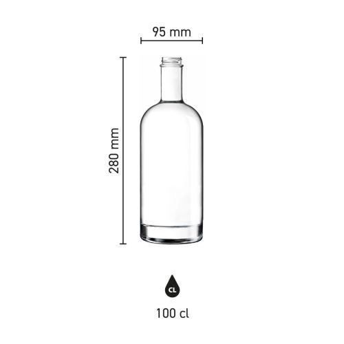 Infographic of height and diameter of Bottle Oslo 1.0 litre glass. Infographic of height and diameter of Bottle Oslo 1.0 litre glass.
