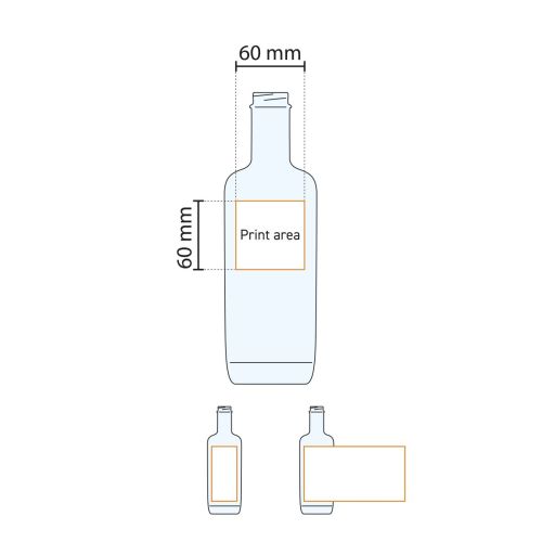 Technical working drawing indicating pressure area on Oxygen 0.7 litre bottle. Technical working drawing indicating pressure area on Oxygen 0.7 litre bottle.