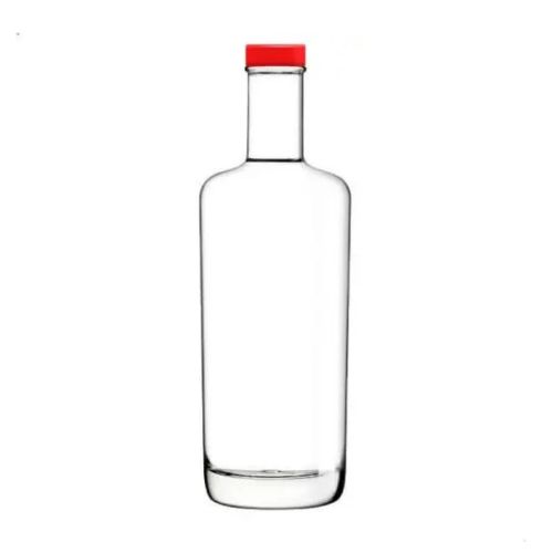 Front of glass bottle Oxygen 0.7 litre with red cap, upright with long, narrow neck. Front of glass bottle Oxygen 0.7 litre with red cap, upright with long, narrow neck.