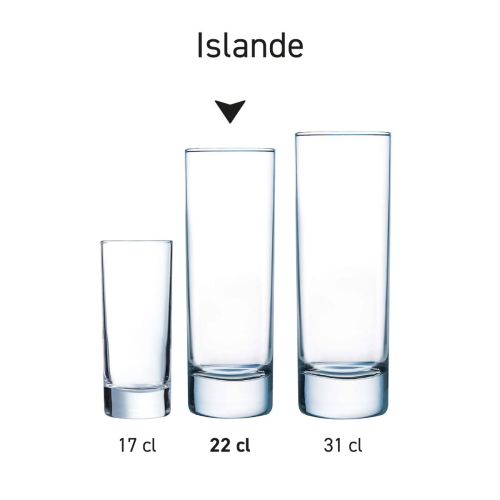 Series of Islande long drink glasses presented as Islande series. Series of Islande long drink glasses presented as Islande series.