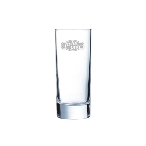 Engraving of PrintPub logo on front of Islande long drink glass 17 cl.