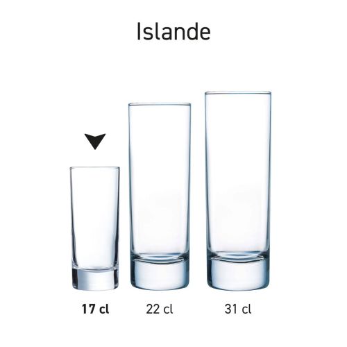 Series of Islande glasses presented in overview view with equal design.