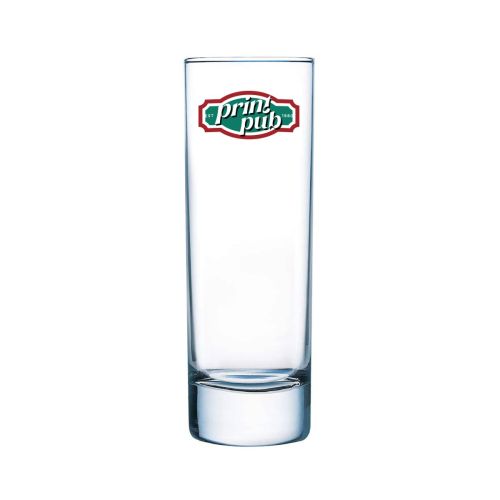 Long drink glass Islande 31 cl. with multicoloured PrintPub logo printed on the front view.