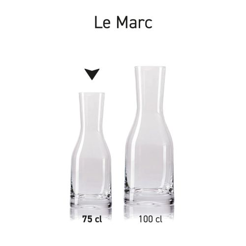 Multiple decanters Le Marc displayed side by side as a series with equal shape and volume. Multiple decanters Le Marc displayed side by side as a series with equal shape and volume.