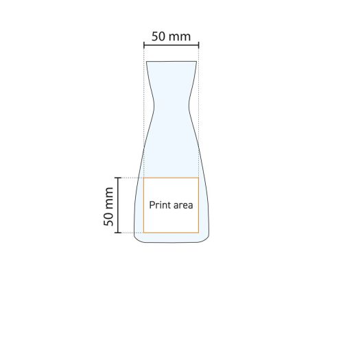 Technical working drawing indicating pressure area on carafe Ypsilon 0.25-litre glass. Technical working drawing indicating pressure area on carafe Ypsilon 0.25-litre glass.
