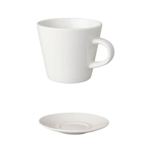 Koffiekop en schotel wit Neo Budgetline 19 cl. SET wit bedrukken