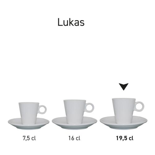Lukas Cappuccino wit 19.5 cl. SET bedrukken