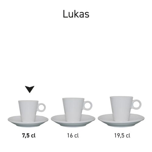 Lukas Espresso wit 7.5 cl SET bedrukken