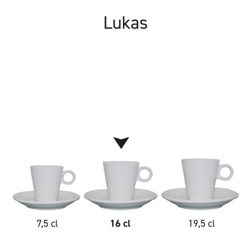 Lukas Koffie wit 16 cl. SET bedrukken