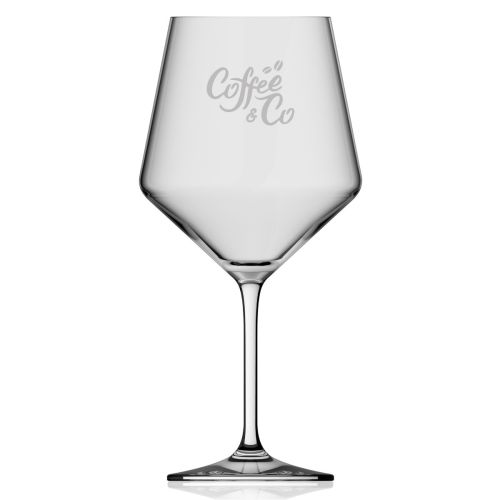 Melody wine glass 72 cl with CoffeeCo logo as fine glass engraving on the front.