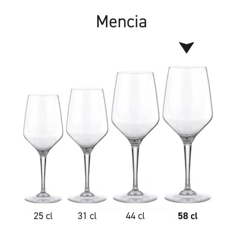 Seriebeeld van meerdere Mencia wijnglazen in varianten naast elkaar gepresenteerd. Seriebeeld van meerdere Mencia wijnglazen in varianten naast elkaar gepresenteerd.