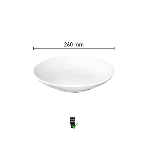 Pastabord diep Hotel wit 26 cm bedrukken