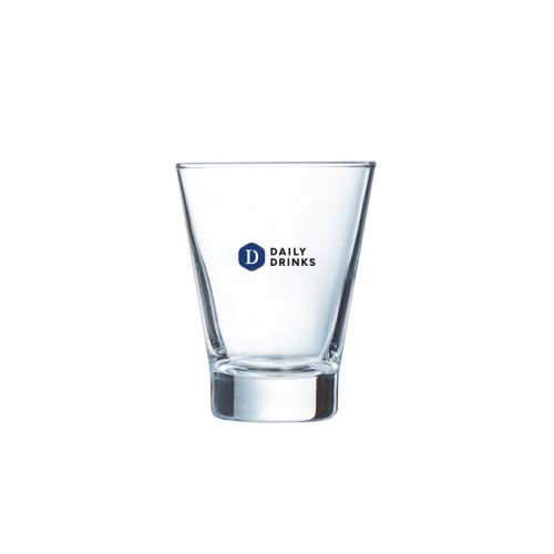 Shetland 15 cl. glass printed with multicoloured DailyDrinks logo on the front.