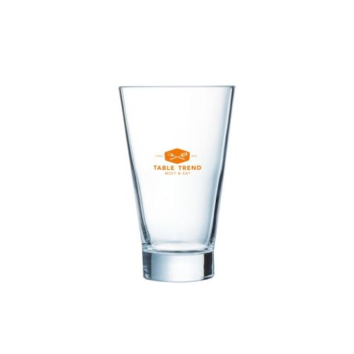 Shetland 22 cl. glass with clearly visible one-coloured TableTrend logo on the front.