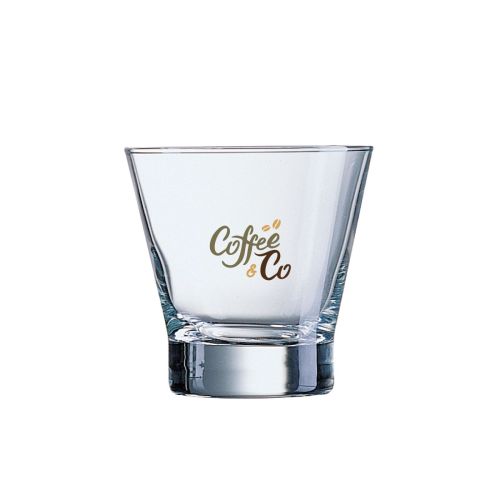 Shetland 25 cl. glas met CoffeeCo-logo in twee tot vier kleuren op de voorzijde.