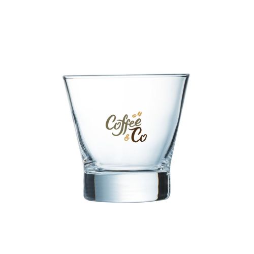 Shetland 25 cl. glass with CoffeeCo logo in two to four colours on the front.
