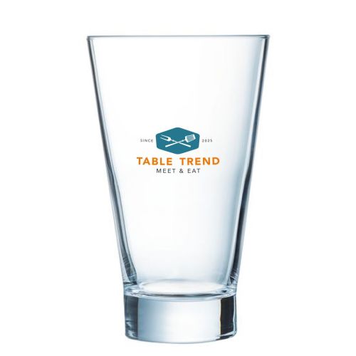 Multicoloured TableTrend logo clearly visible on the front of the Shetland 42 cl. glass.