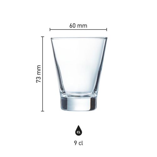 Infographic toont de exacte afmetingen van het Shetland 9 cl. glas in millimeters. Infographic toont de exacte afmetingen van het Shetland 9 cl. glas in millimeters.