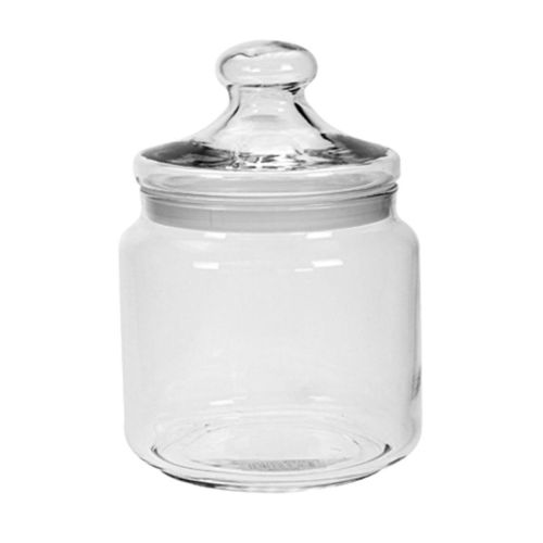Glazen snoeppot Big Club 1,50 liter in vooraanzicht met ronde vorm en brede opening. Glazen snoeppot Big Club 1,50 liter in vooraanzicht met ronde vorm en brede opening.